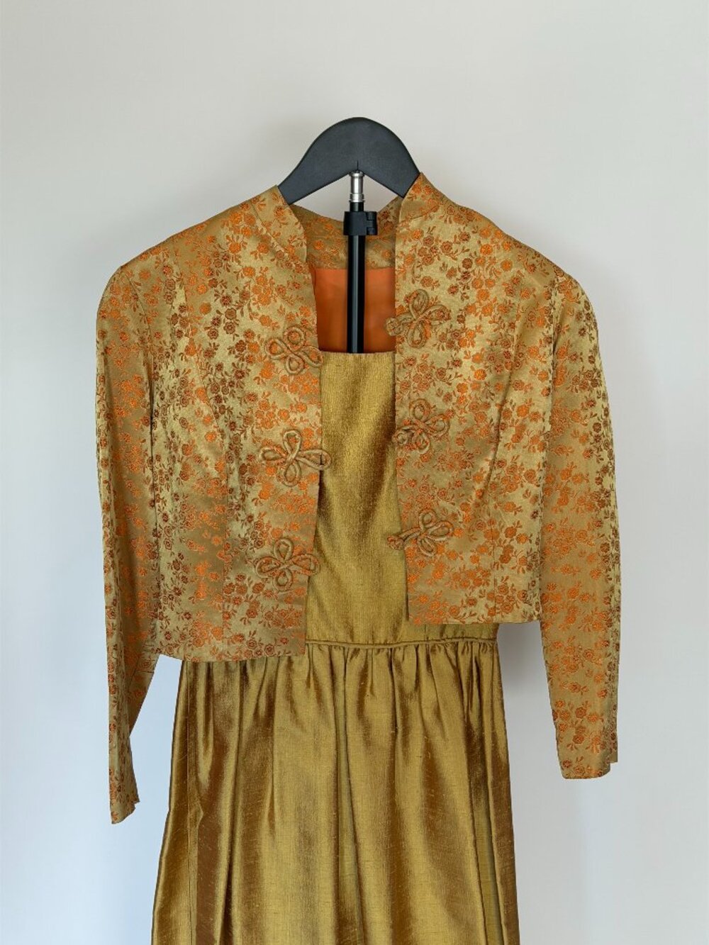 Gold Brocade Jacket & Gown Set